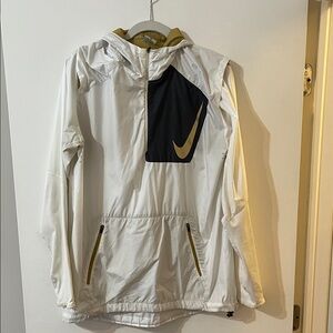 Nike White Jacket with Black and Gold Accents